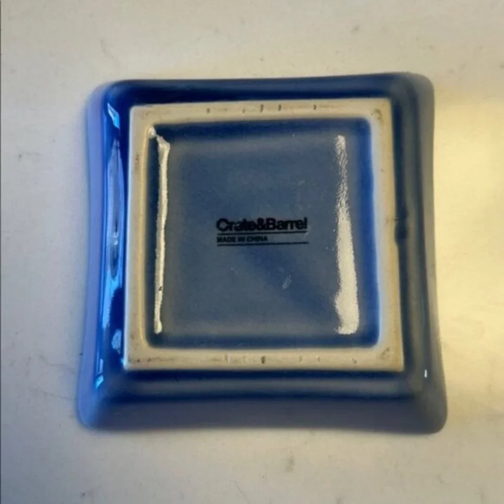Blue Ceramic Leaf Dishes